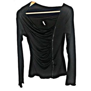 LVLX Black Long Sleeve Shirt Off shoulder